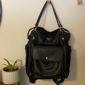Black diaper bag backpack